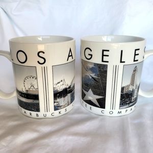 Starbucks Barista City Scene 2003 Los Angels Set of 2 Mugs